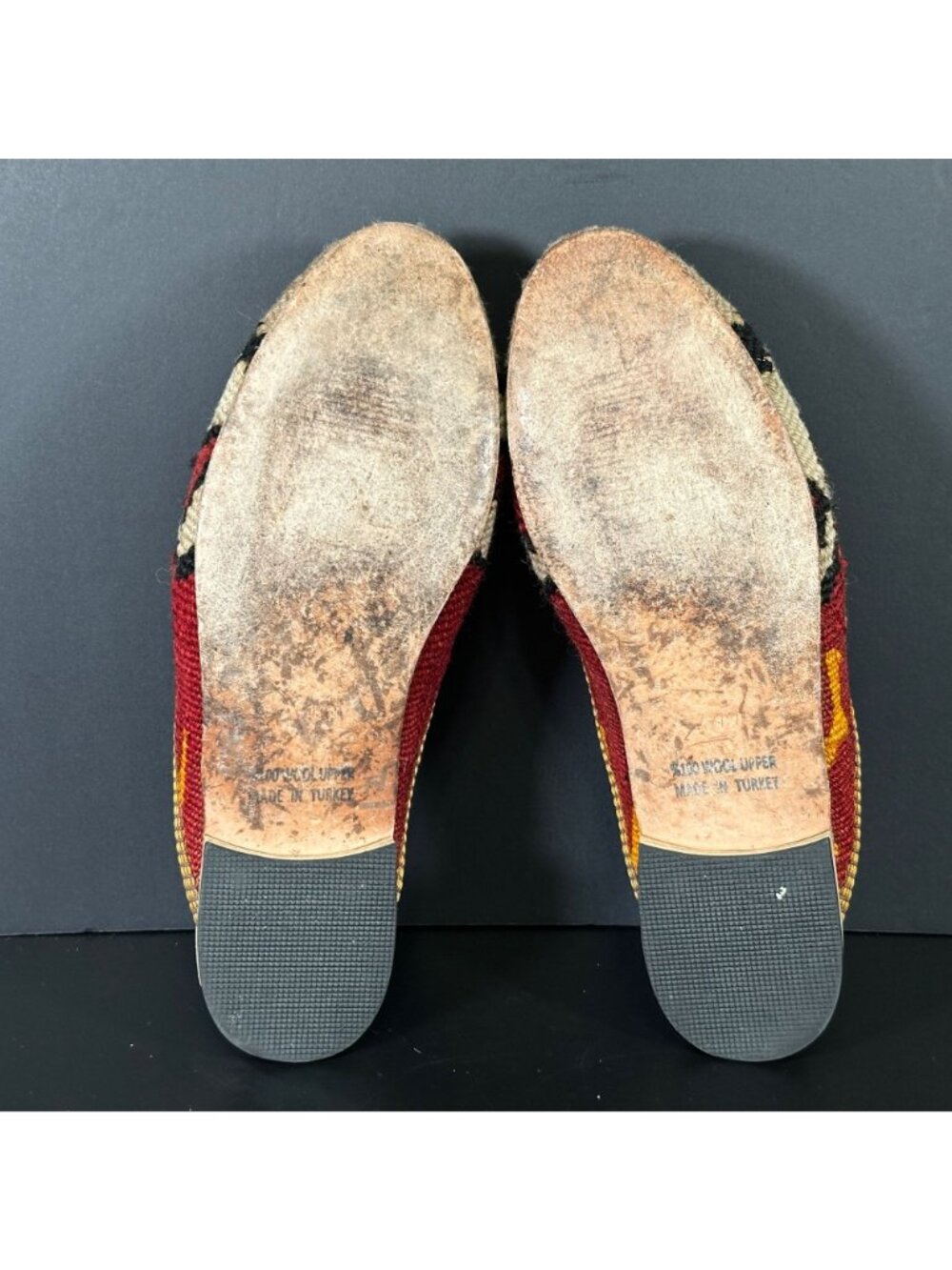 Vintage ARTEMIS Design Co Turkish KILIM MULES Handmade Slides EU Size 40 Unisex - Picture 13 of 16